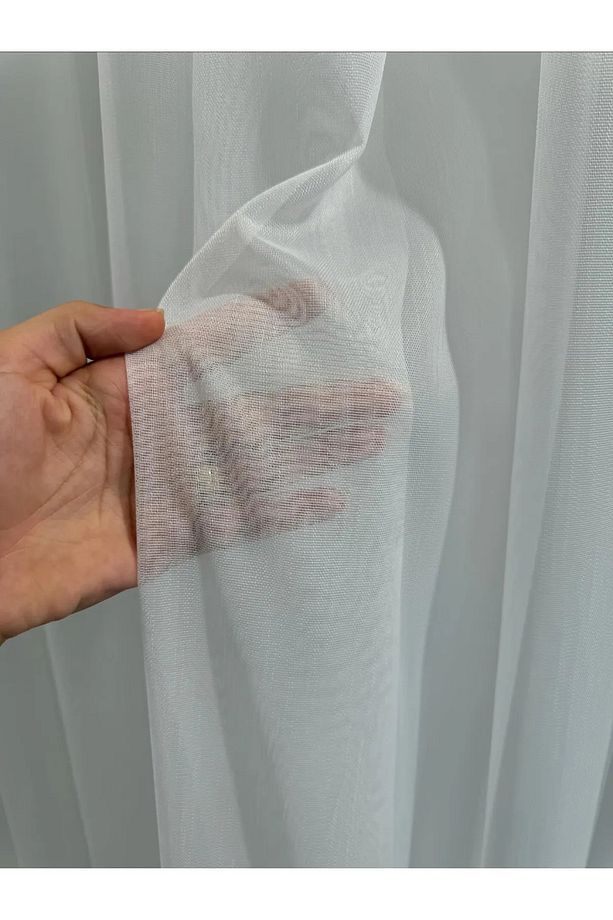 TÜL PERDE DÜZ ALTI DESENLİ KETEN SIK DOKUMA BORU PİLE 1/3 SIK PİLE - 7
