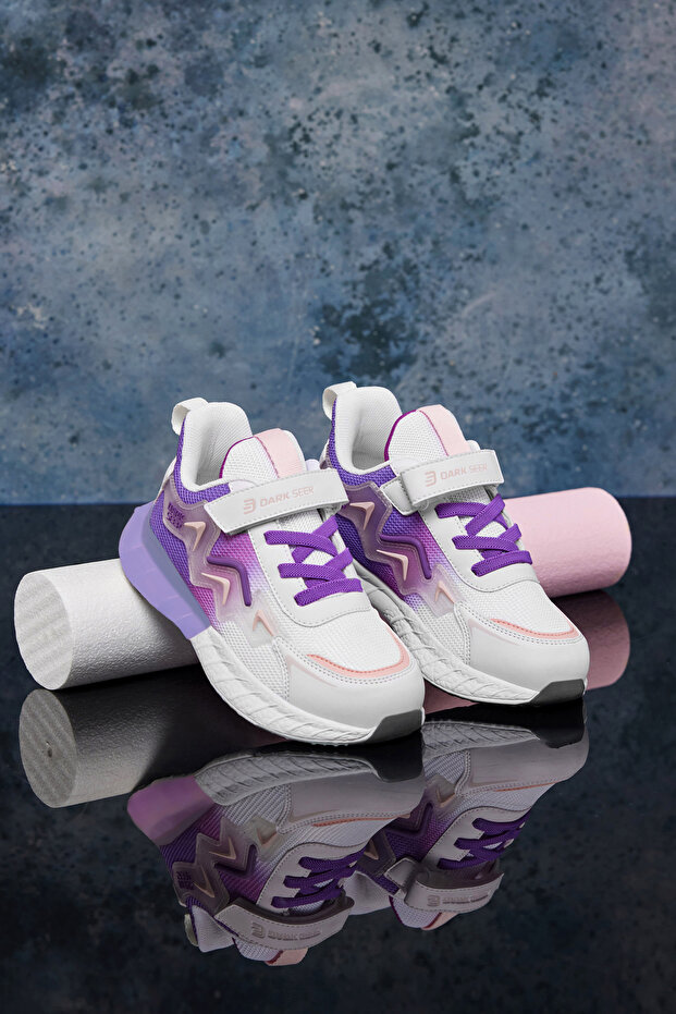 Ds Mirana White Purple Kids Sneakers