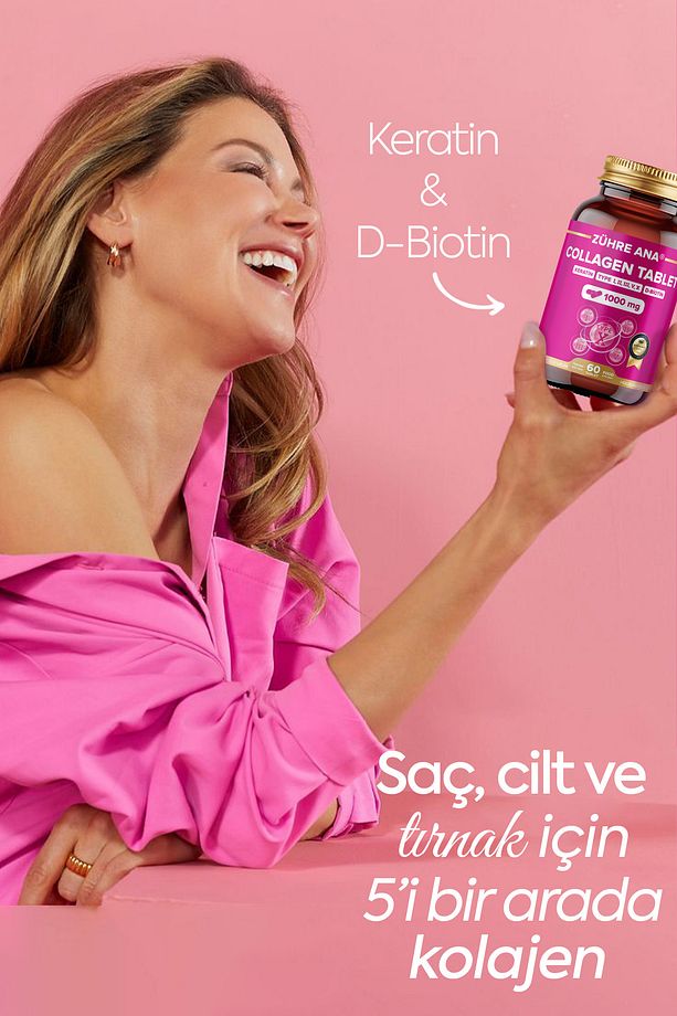 5 Tip Hidrolize Kolajen Tip 1, Tip 2, Tip 3, Tip 5, Tip 10 Ve Collagen, Keratin, Biotin 60 Tablet - 3