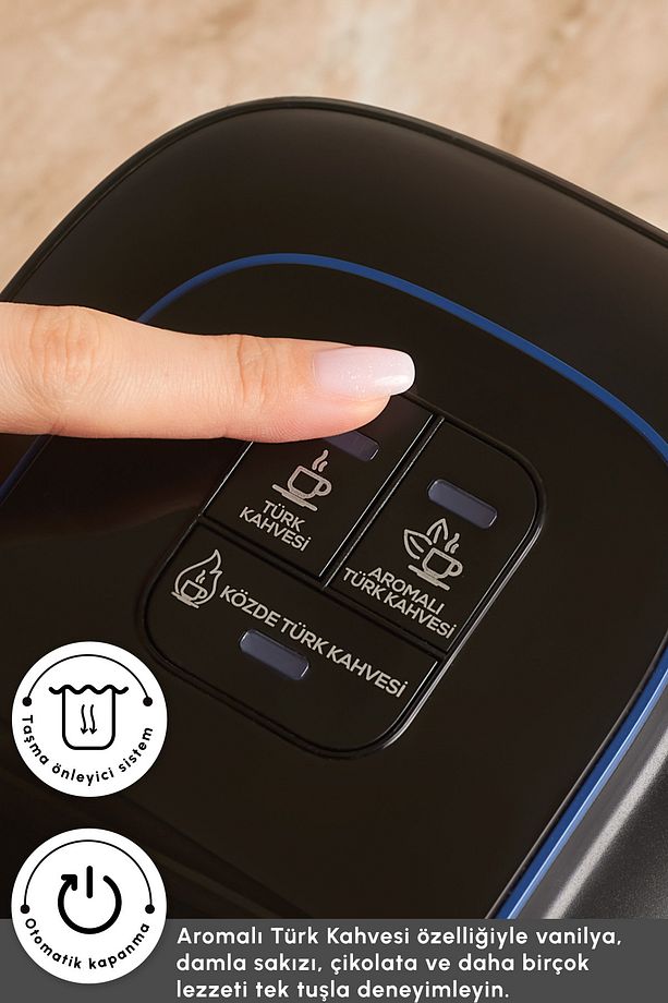 Hatır Neo Türk Kahve Makinesi 5 Fincan Kapasiteli Azure Blue - 4