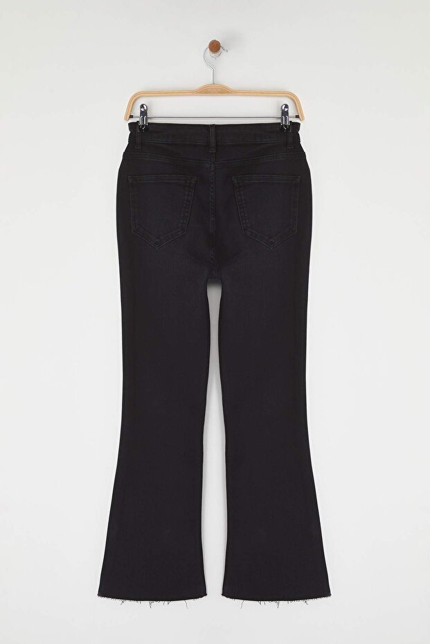 Antrasit Yüksek Bel Comfort/Esnek Crop Flare Bilek Boy Jeans TWOSS25JE00275 - 6