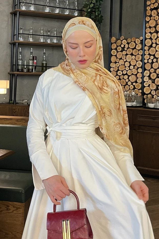 Rossa Pattern Soft Shawl - Soft Yellow
