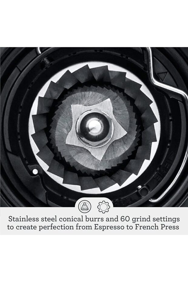 - مطحنة قهوة دقيقة من دوس كونترول برو، لون فضي، BCG600SILUK - 5