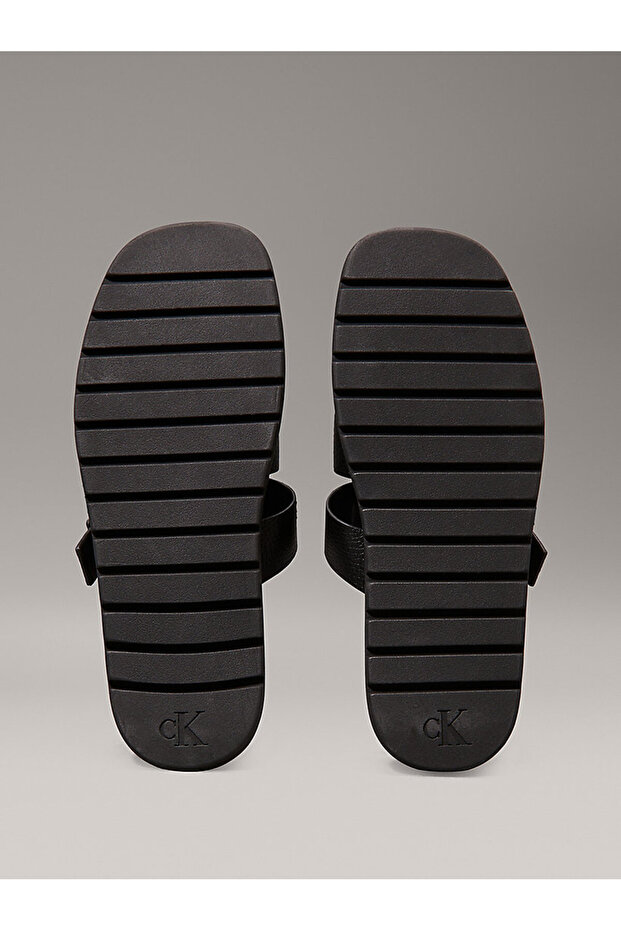 Erkek Siyah Düz Sandalet - 5