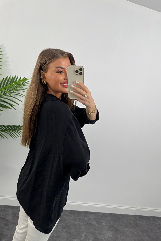 Basic Salaş Düşük Omuz Gömlek - 5