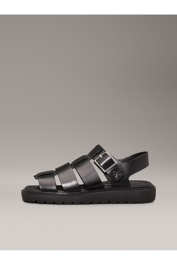 Kadın Siyah Düz Sandalet - 7