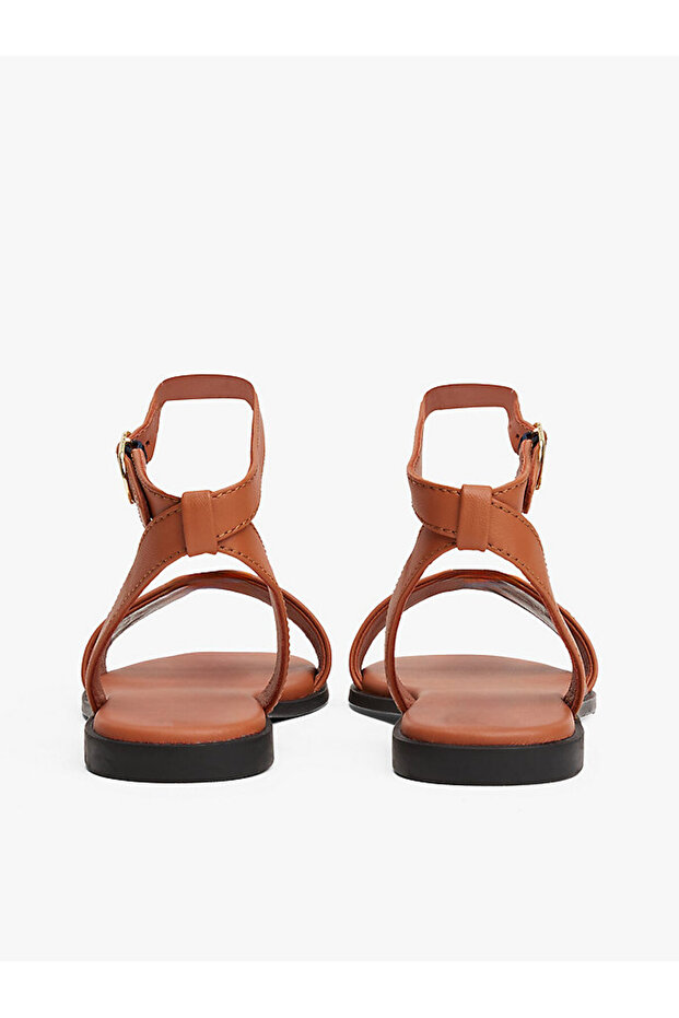 ANKLE STRAP LEATHER SANDAL - 4