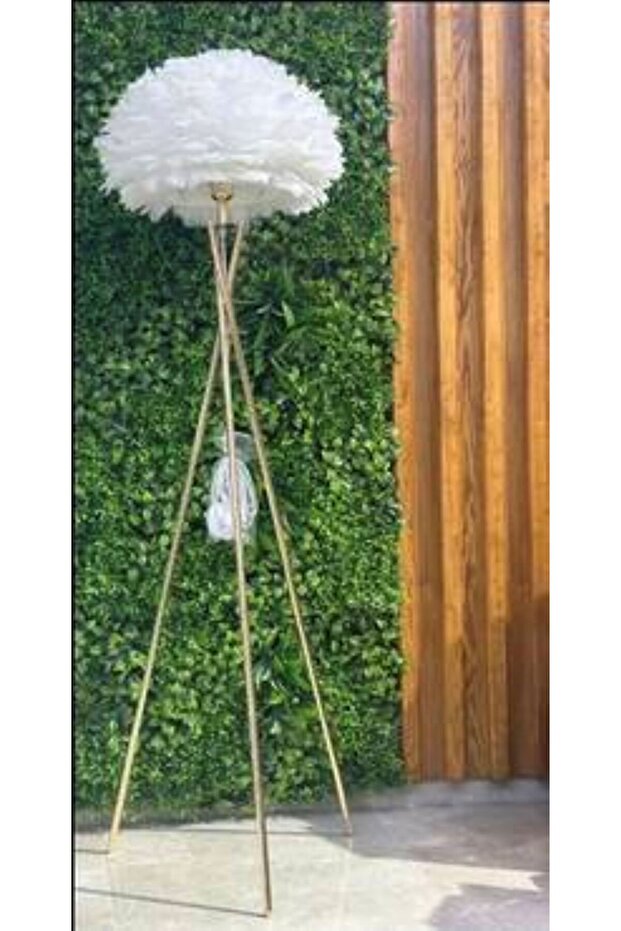 White feather lighting stand - 4