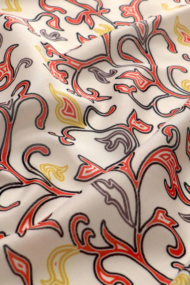 شال ناعم بنمط اللبلاب الكريمي - 3