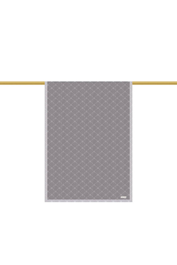 Smoked Chain Monogram Pattern Silk Shawl - 3