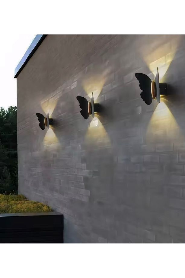 Modern Tasarım Power Iç Ve Dış Mekan Led Aplik Butterfly Kelebek Ledli Aplik Siyah Gövde Gün Işığı - 7