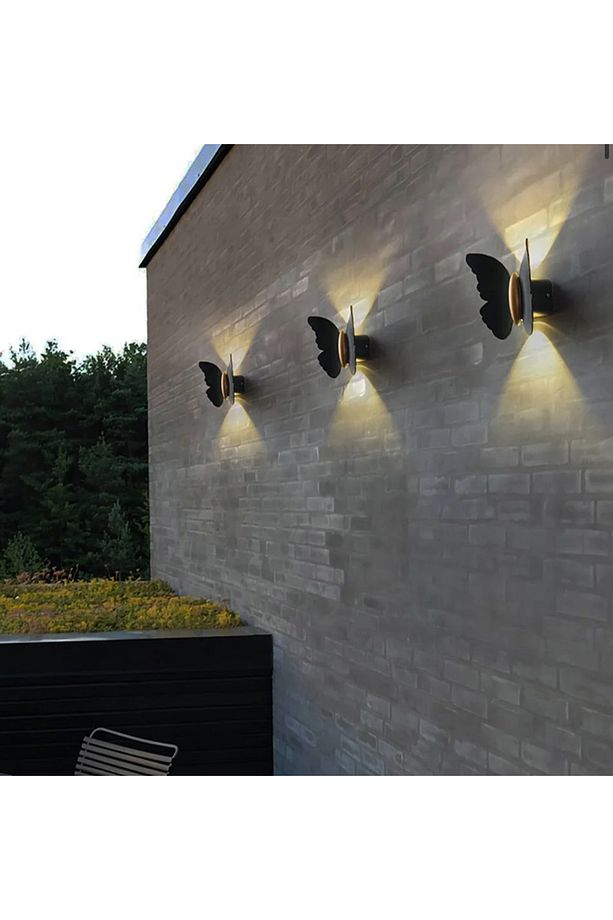 Modern Duvar Power Iç Ve Dış Mekan Aplik Butterfly Led Aplik Siyah Gövde Gün Işığı Kelebek Aplik - 3