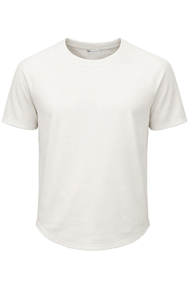 Ghassy Co. Men's Raglan Oval Cut 100% Cotton Soft Textured Crew Neck T-Shirt