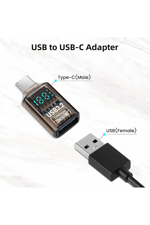 USB Type-C adaptörü USB-A 3.2 soket dönüştürücü, OTG MacBook, Samsung ve diğer C tipi cihazlar için - 4