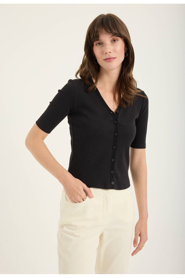 Fitilli Örme Hırka - 1