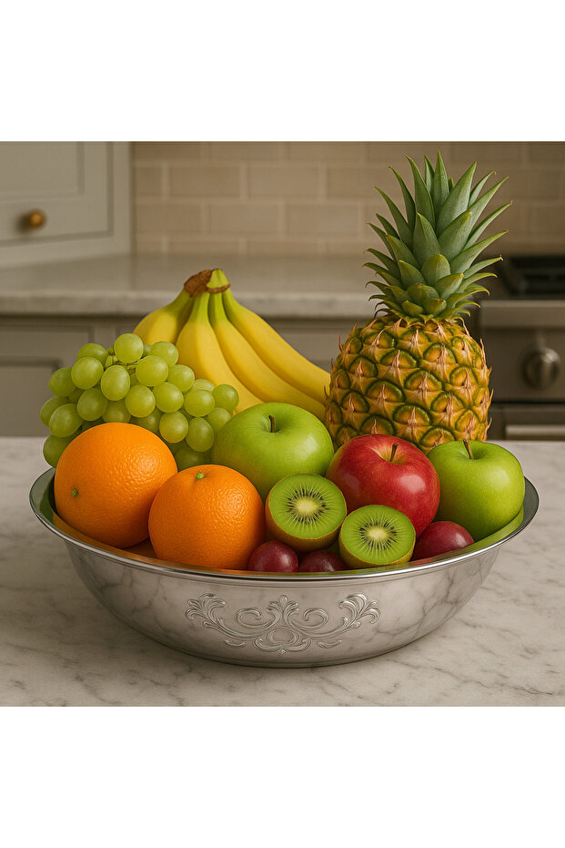 Round Food Tray Silver 30cm