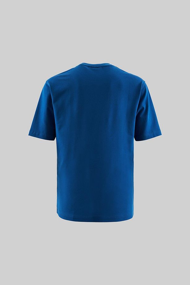 Erkek Basic Relaxed Pamuklu İndigo Tişört - 3