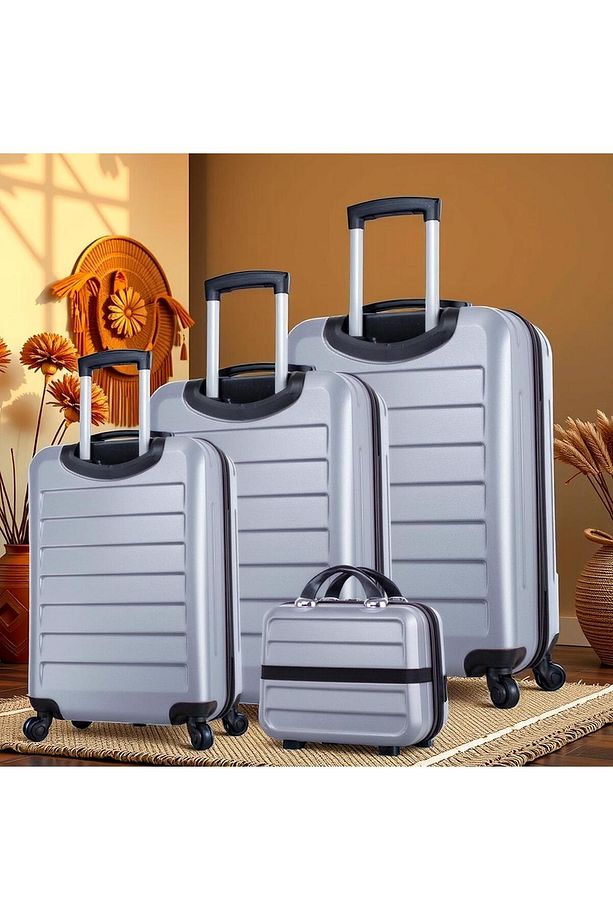 Ruby Abs Kabin Orta Büyük Ve Makyaj Boy Gri 4'lü Travel Valiz Seti - 2