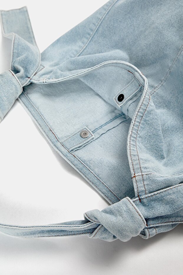 Denim tote çanta - 3