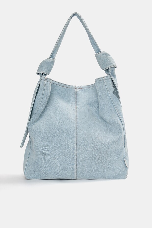 Denim tote çanta - 1