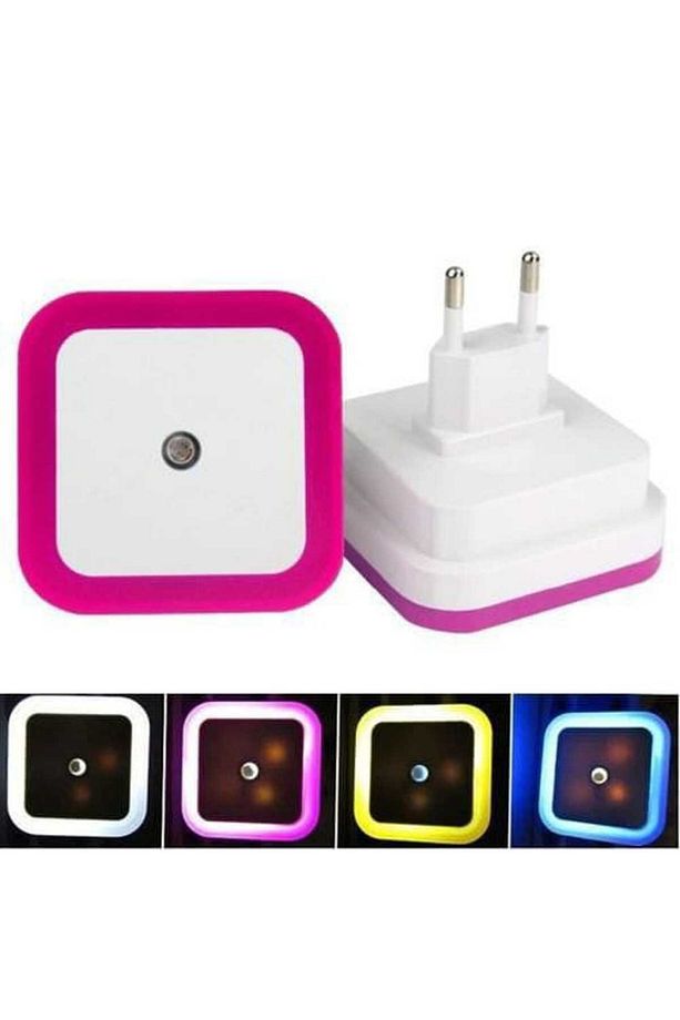 Fotoselli Led Gece Lambası, Pembe Renk Sensörlü Gece Lambası, 1 Watt Pembe Renk Led Gece Lambası - 6