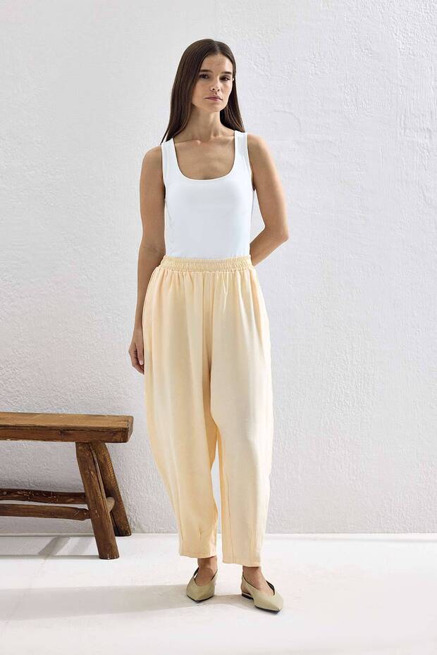 Basic Oversize Krem Pantolon Takım - 8