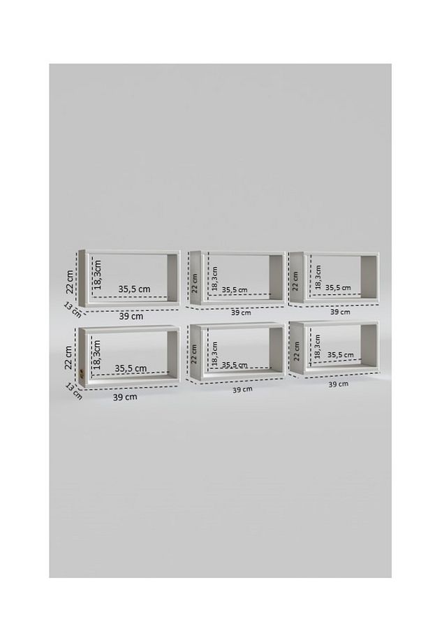 Duvar Rafı Kitaplık Hülas Byz 022*039*13 Altılı Duvara Asma Aparatlıdır 6 Adet - 4