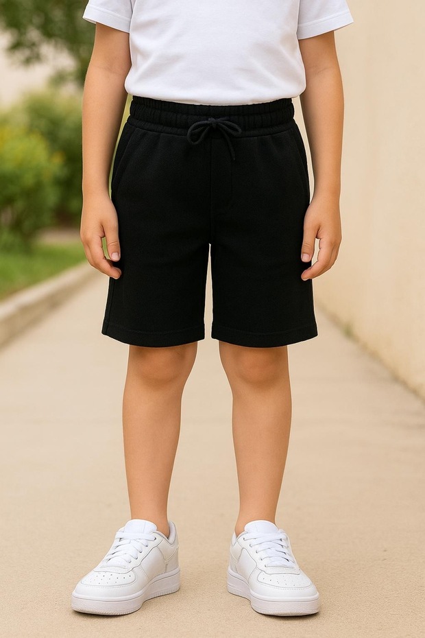 Pike Çocuk Cepli Siyah Şort - 1