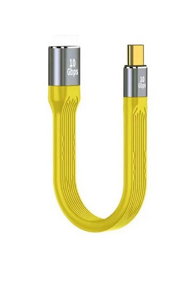 USB Dişi To Type-C Kablo 10 GBPS USB Type Kablosu 100W Pd Hızlı Şarj Kablosu - Sarı C-3 10 Cm - 1