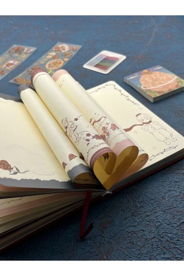 Special Design Little Prince 3 Pieces (Notebook+Post-It+Index) Claret Red Set/ Index/ Post-It /Notebook/ Sticky - 6