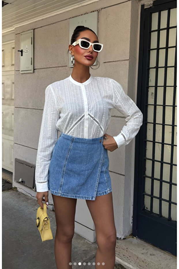 Fistolu Beyaz Gömlek - 1