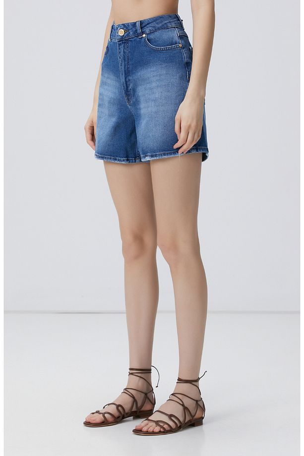Açık Mavi Denim Şort - 4