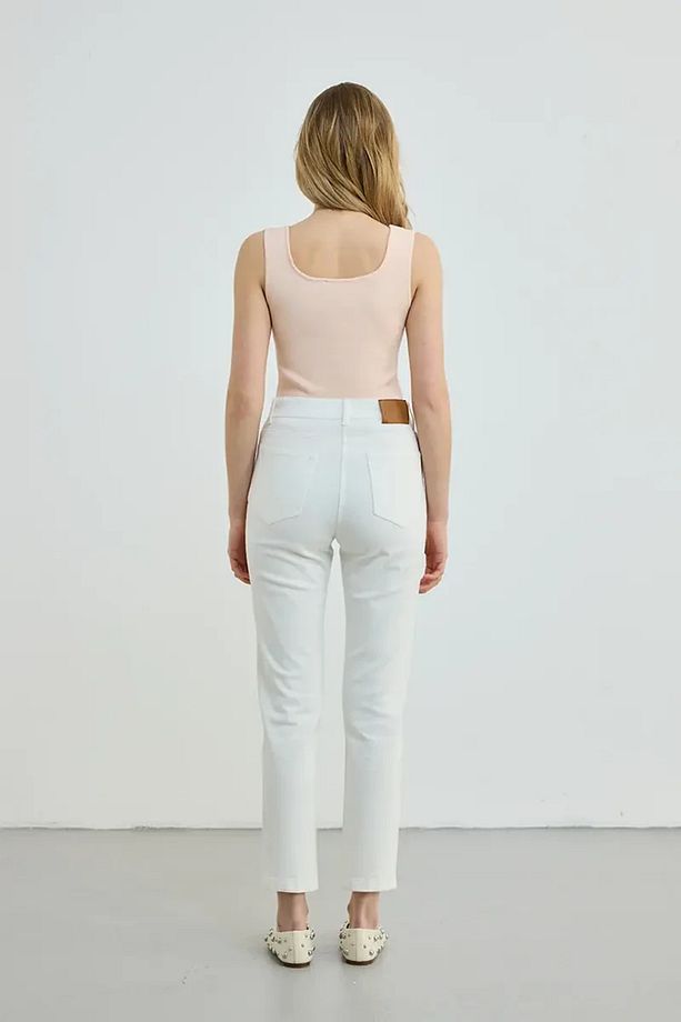 Slim Kot Pantolon - Ekru - 4