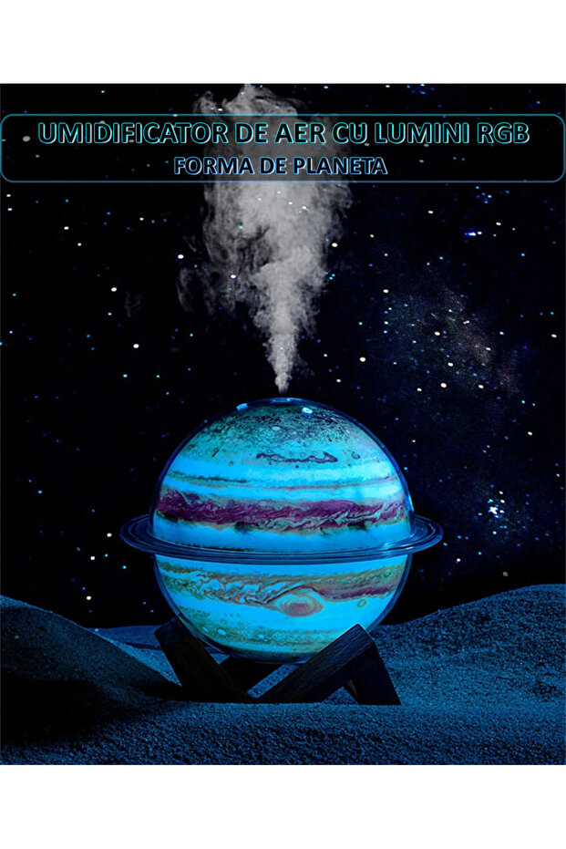 Air Humidifier, With Aromatherapy Diffuser Jupiter Planet Shape, Ambient Lighting - 3
