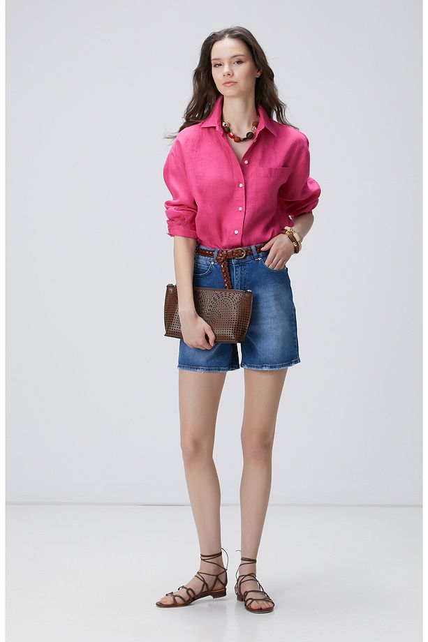 Açık Mavi Denim Şort - 2