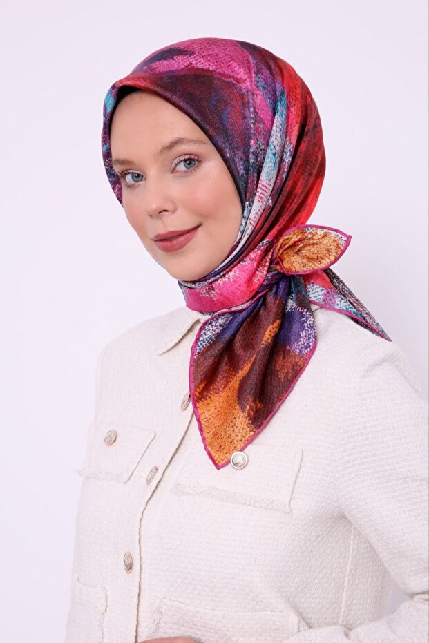 وشاح كريستالي لامع بنمط الفرشاة - 1