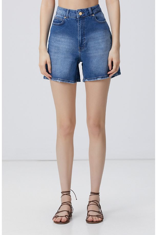 Açık Mavi Denim Şort - 3