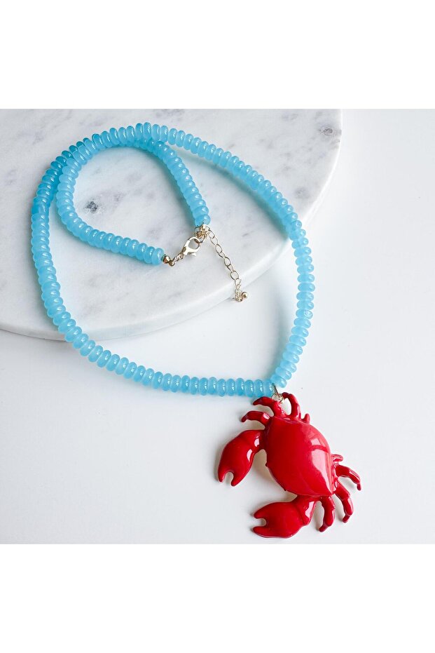 Mavi Cam Akrep Kolye - 4