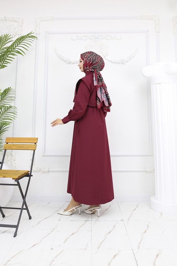 POPLİN BOLEROLU ELBİSE - 8