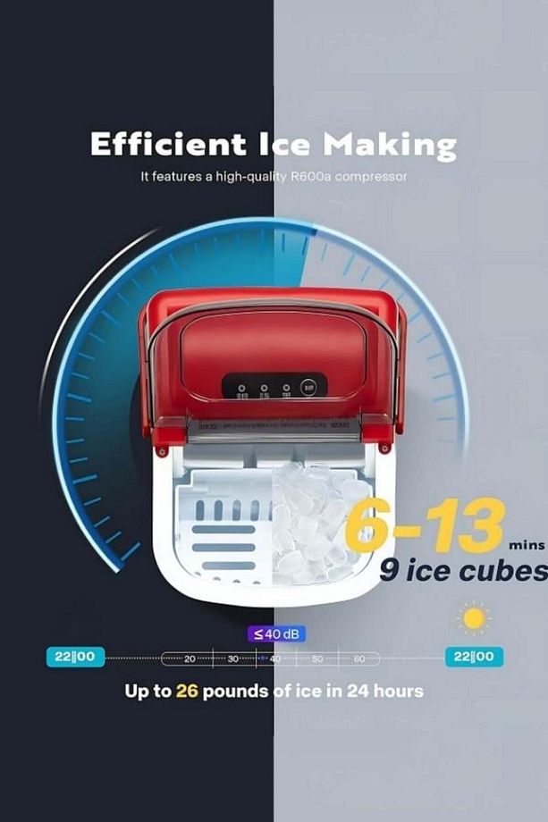 Eko Set Üstü Buz Makinesi 12 Kg Kırmızı - 4