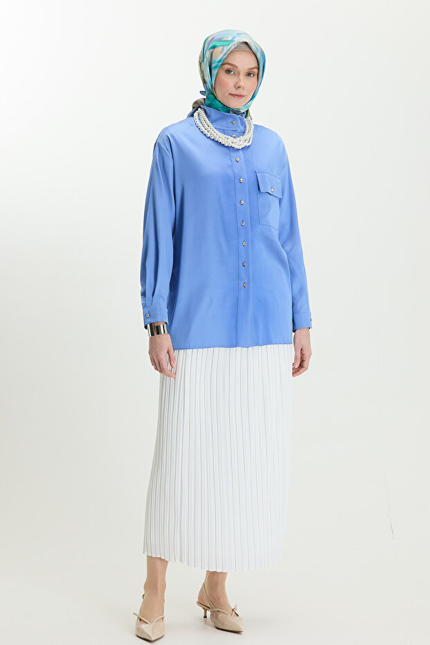 Yüksek Yakalı Gömlek - 3