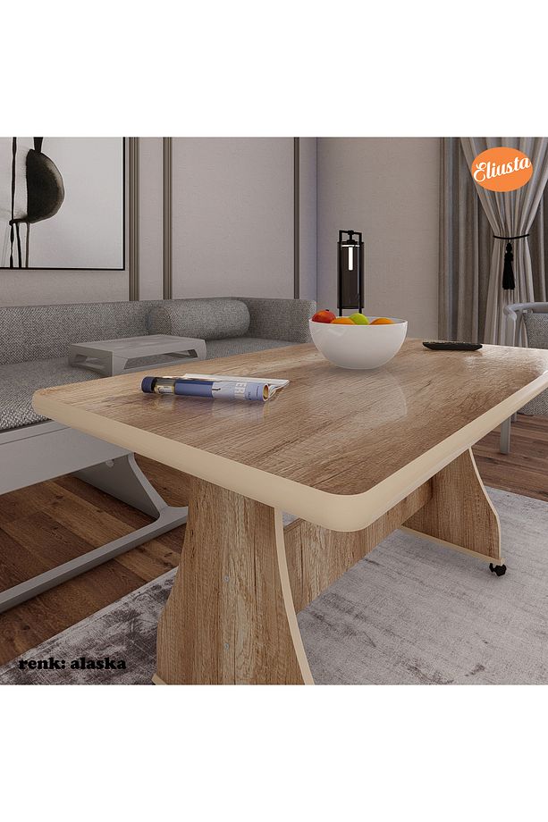 Eliusta Tekerlekli Mdf Masa %100 Mdf Orta Sehpa Salon Masa Sehpa - 5