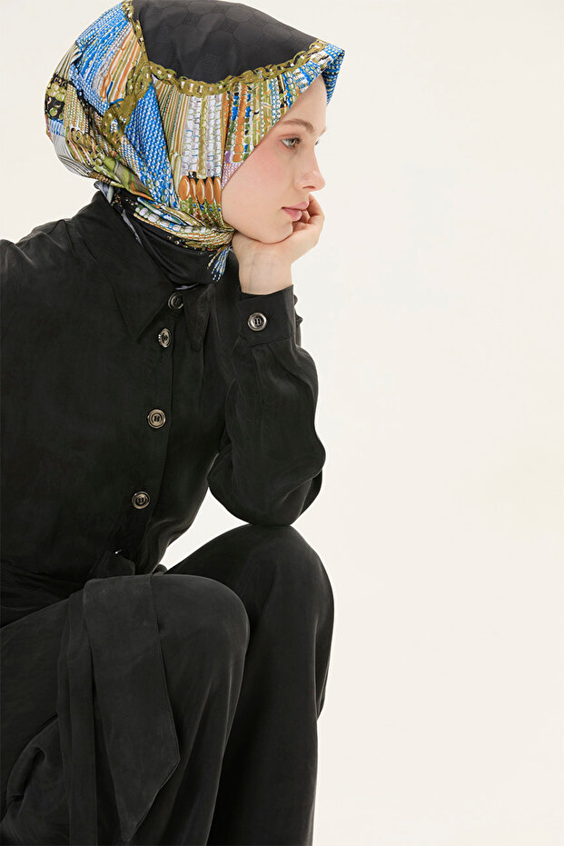 Düğmeli Kuşaklı Tulum - 5