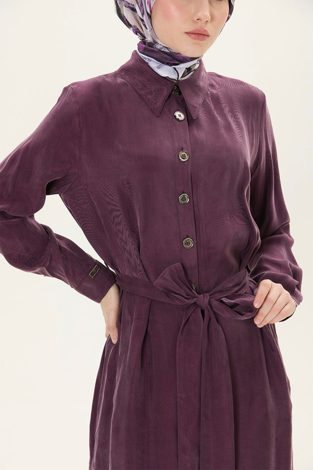 Düğmeli Kuşaklı Tulum - 6