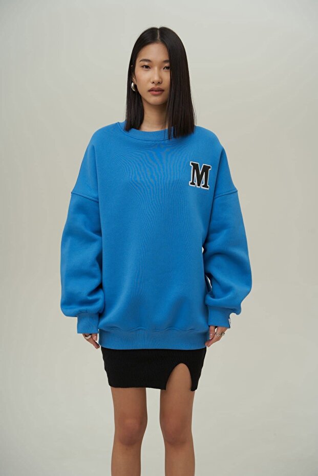 Venera Mavi Oversize Sweatshirt - 1