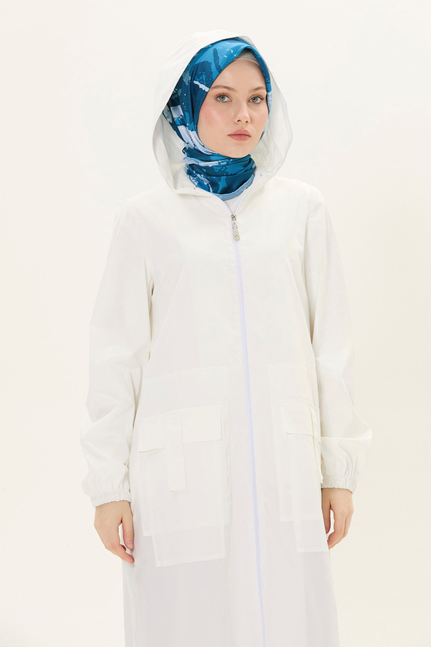 Kapüşonlu Fermuarlı Kap - 3