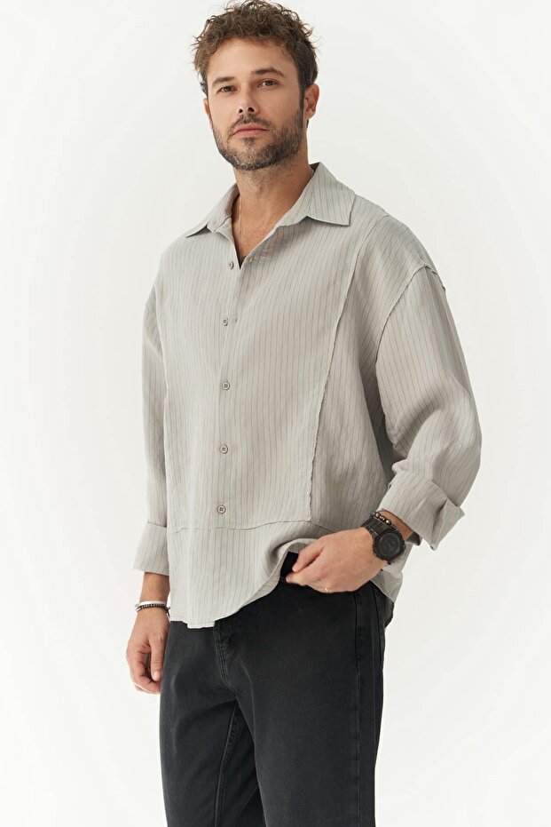 Dylan Gri Erkek Gömlek - 1