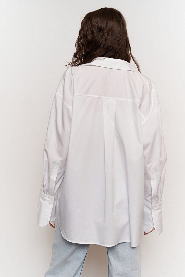 Avery Oversize Beyaz Gömlek - 4