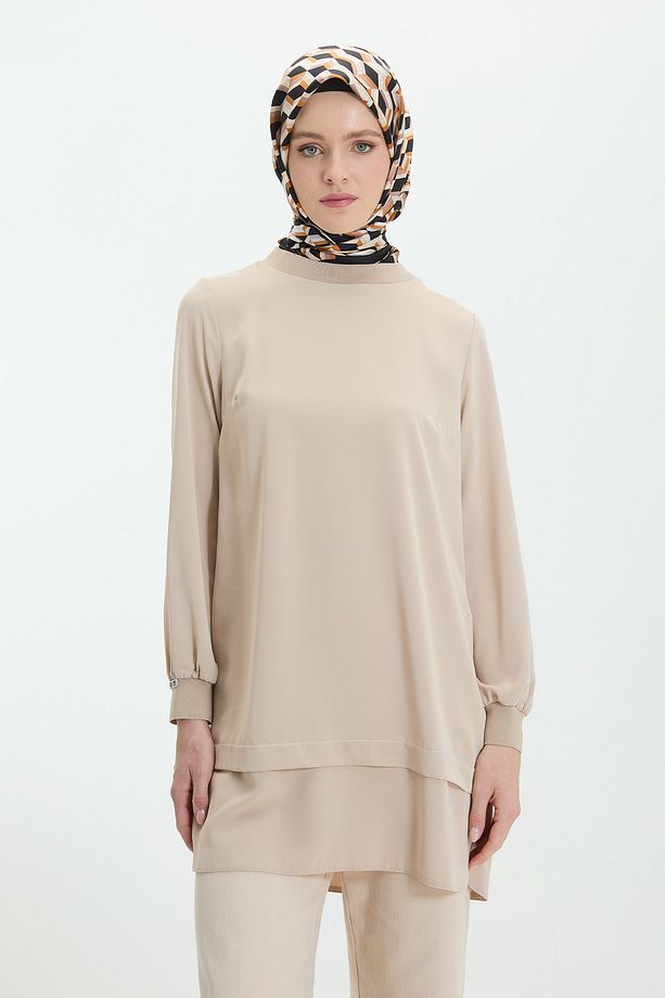 Uzun Kollu Basic Tunik - 1