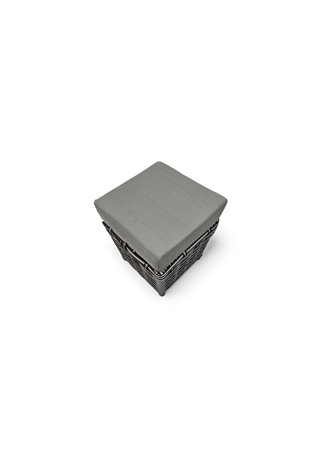RATTAN PUF, GRİ - 3